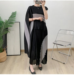 Luxe Pleated Long Skirt & Top Matching Set