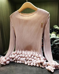 Pleated Bubble Blouse Top