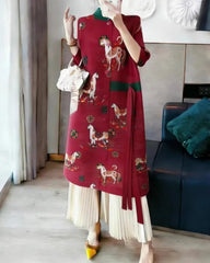 Luxury Pleated Duster Coat