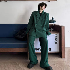 Exclusive Men's Green Baggy Fit 2 Piece Suit