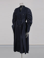 Luxury Balloon-Sleeves Longline Coat