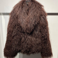 Designer Oversized Shearling Mongolian Fur Coat