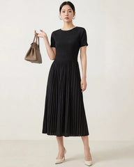 Luxury Pleated Flowy Travel Dress