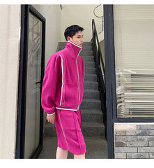 Men's Japanese Streetwear Sweatsuit 2-Piece Set