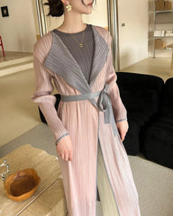 Luxury Pleated Longline Coat