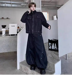 Men's Luxury Wide-Leg Jean & Jacket