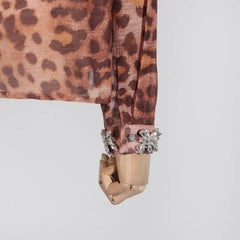 Crystal Leopard Blouse & Skirt