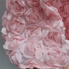 Rose Tulle Romantic Flared Midi Skirt