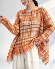 Plissé Asymmetrical Blouse Top