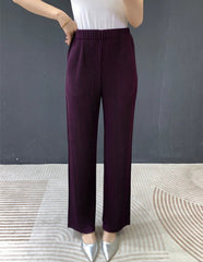 Luxury Plissé Straight Pants
