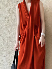 Minimalist Draped Sleeveless Dress