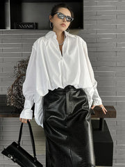 Luxury Poplin Balloon Blouse