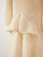 Peplum Pleated Top & Skirt Set