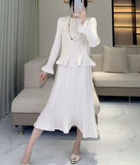 Luxury Pleats 2-Piece Dress Set