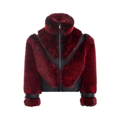 Men's Luxury Faux Fur Biker Jacket