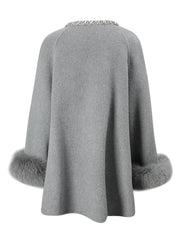 Luxury Woolen Faux Fur Coat