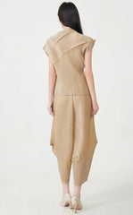 Luxury Geometric Plissé Trousers Set