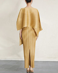 Luxury Pleated Shawl Dress