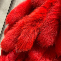 Fox Fur Tail Full-Length Coat