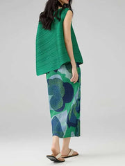 Premium Pleated Geometric Skirt