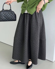 Luxury Woolen Polka-dot Skirt