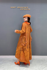 Orange Classy Versatile Chic Floral Embroidered Dress