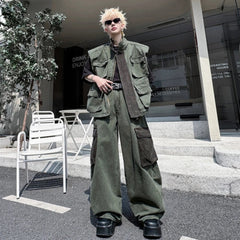 Men's Streetwear Cargo Vest & Pants