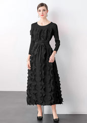 Luxe Plissé Modest Ruffle Dress