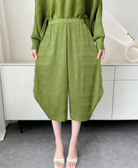 Flowing Plissé Tunic & Pants Set