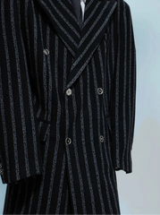 Men's Wool-Blend Pinstripe Overcoat