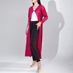 Luxury Abstract Plissé Duster