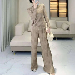 Luxury Pleated Ribbed 2-Piece