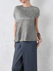 Metallic Japanese Pleated Dolman Top