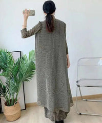 Luxury Pleats Dress & Coat Set