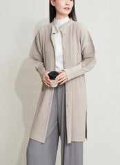 Luxury Pleated Cardigan Coat