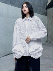 Oversized Ruffle Blouse Top