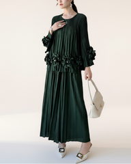 Elegant Floral Pleated Set