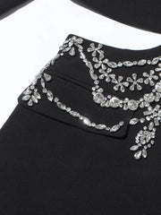 Women's Elegant Cutout Rhinestone Blazer