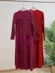 Luxury Pleated Floral Tunic Dress