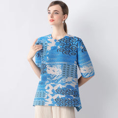 Luxury Pleated 3/4 Sleeve Blouse