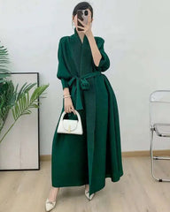 Luxury Plissé Longline Coat