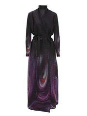 Truly Pleated Swirl Long Coat