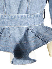 Avant-Garde Peplum Denim Jacket