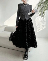 Luxury Floral Appliqué Skirt