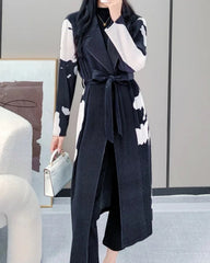 Luxury Plisse Belted Duster Coat