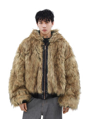 Men's Reversible Faux-Fur Hooded Jacket