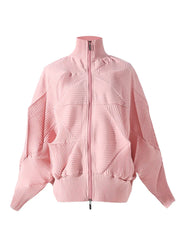 Luxury 3D Geometric Plissé Jacket