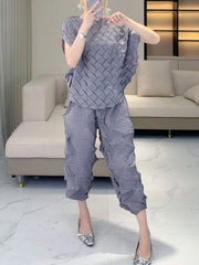 Luxe Pleated Crinkled 2-Piece Set