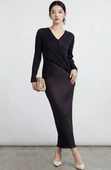 Elegant Pleated Top & Skirt Set