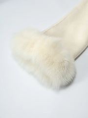 Luxury Woolen Faux Fur Coat